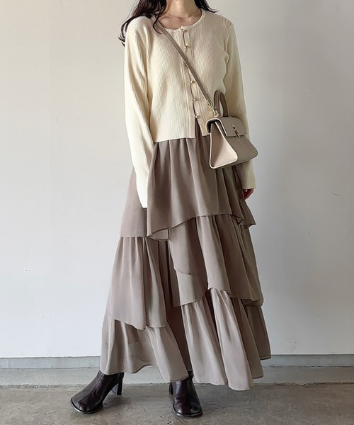 パトゥ 25SS コットン ギャバジン クロップドジャケット スカート  