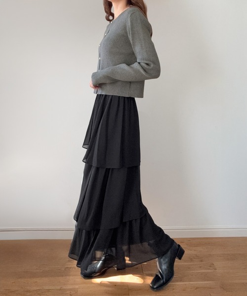 LAUIR（ラウアー） セットアップ ニットカーディガン＋ティアード