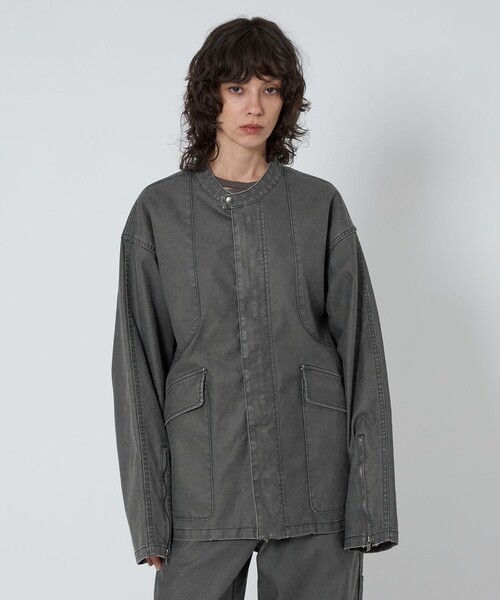 ASTRAET中綿ノーカラーブルゾン ASTRAET ブルゾン アウター 「ASTRAET」コーティング ノーカラー