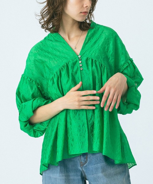ブラウス シャツ (GENE HEAVENS)SHEER SUMMER BLOUSE レディース