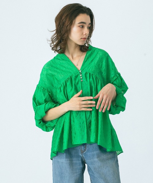ローズバッド SLV.LESS GATHERED BLOUSE ROSE BUD OFFICIAL WEB SITE 