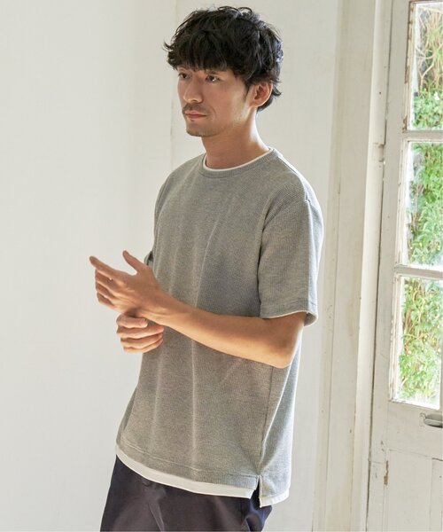 「ikka」 半袖Tシャツ M グレー メンズ