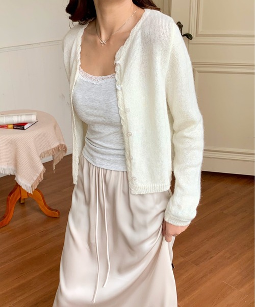 カーディガン フリルトリムニットカーディガン レディース : ZOZOTOWN