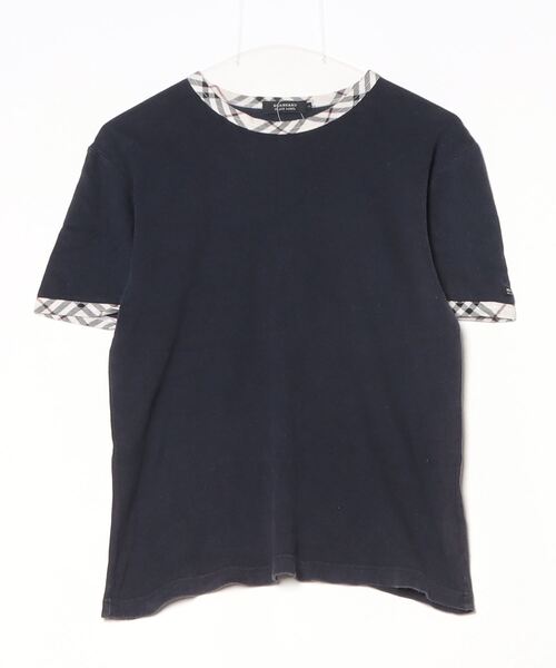【☆タグ付き！未使用☆】バーバリーブラックレーベル 半袖シャツ ネイビーチェック BURBERRY BLACK LABEL 「BURBERRY LABEL」 チェック柄半袖T