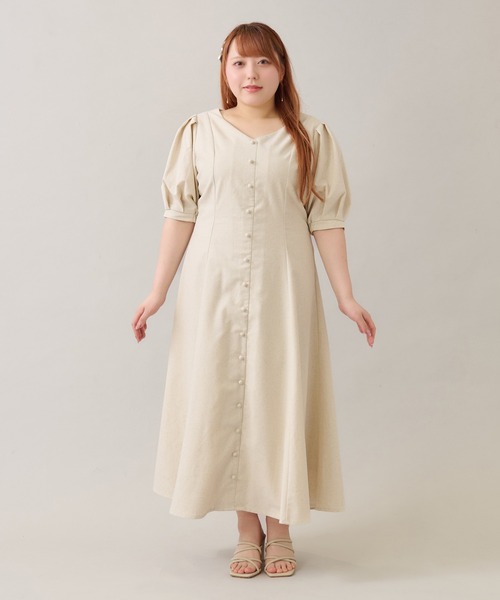 Louiosy（ルオシー） ワンピース 「大きいサイズ」リネンライク