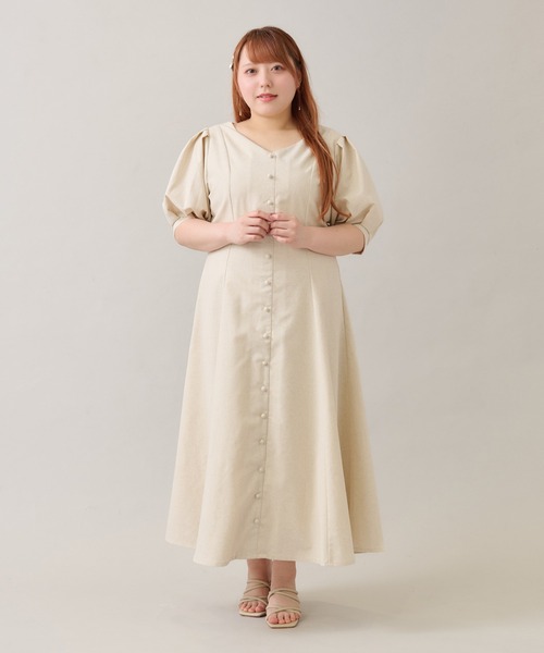 Louiosy ワンピース 「大きいサイズ」リネンライクワンピース