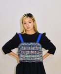 チェックプリントフリルティアードビスチェ レディースの詳細画像4