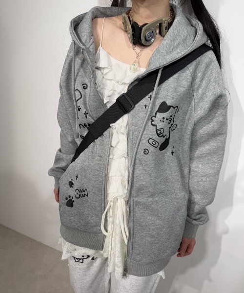 パーカー 「Nerd out XU」neko!! zip hoodie / 「ナードアウトエックス