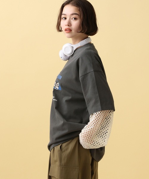 「PBLIM」 7分袖カットソー LARGE チャコールグレー レディース