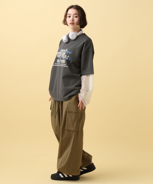 「PBLIM」 7分袖カットソー LARGE チャコールグレー レディース