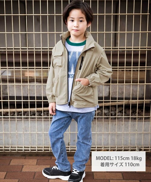 ブルゾン ジャンバー アウター 袖取り外しワークポケットジャケット(100~160cm) キッズ 子供服 男の子の画像