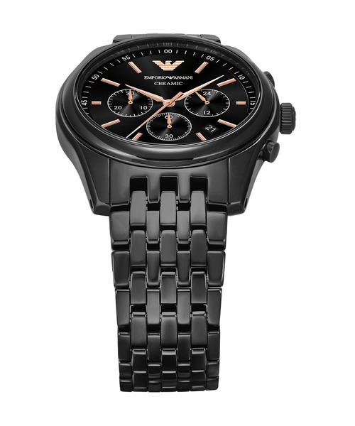 EMPORIA ARMANI CERAMICA 腕時計 Emporio Armani AR1400 Ceramica Chronograph Date Black Men's