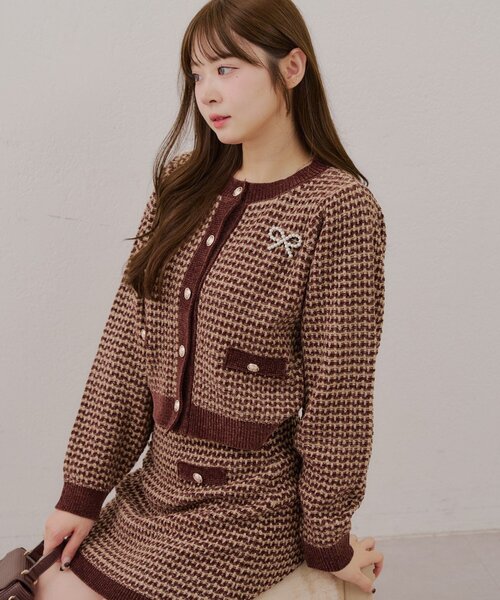 ANOTHER BRANCH OLIVE des OLIVE ワンピース モールラメツィードsetup