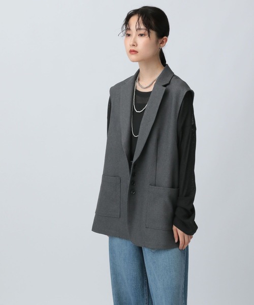 LEPSIM（レプシィム） ベスト ジレ テーラードベストAW 581654