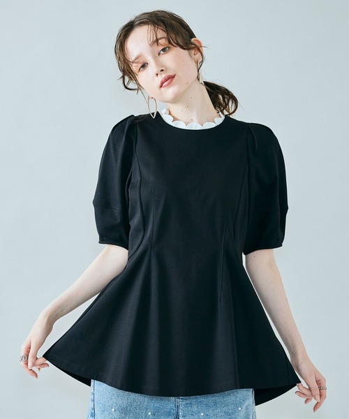 tシャツ デザインフォルムカットソー レディースの画像
