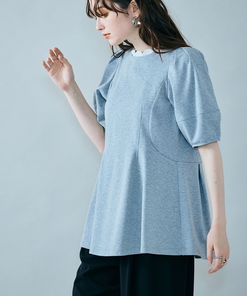 tシャツ デザインフォルムカットソー レディースの画像