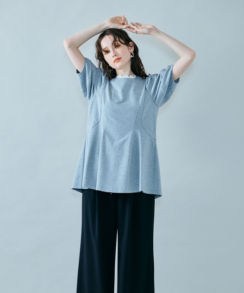 tシャツ デザインフォルムカットソー レディースの画像