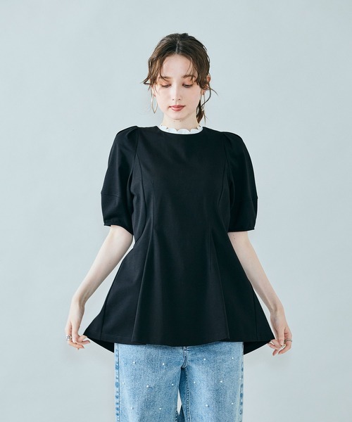 tシャツ デザインフォルムカットソー レディースの画像