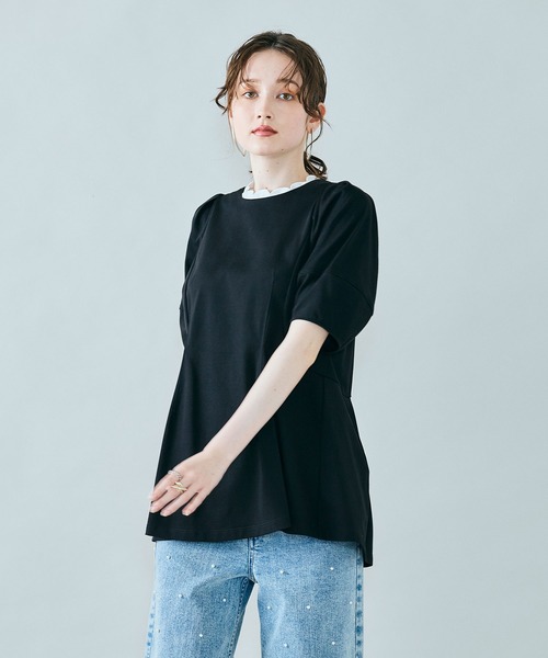 tシャツ デザインフォルムカットソー レディースの画像