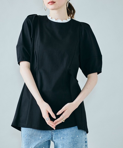 tシャツ デザインフォルムカットソー レディースの画像