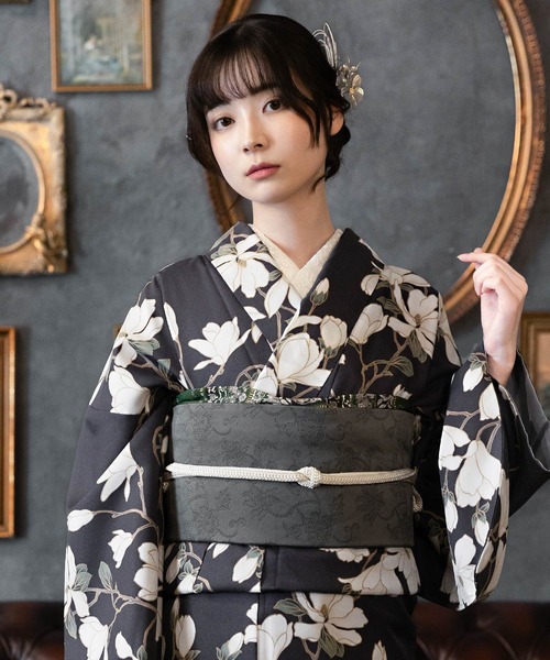 KIMONOMACHI 着物 レディース 洗える着物 単品 袷着物 M/L サイズ