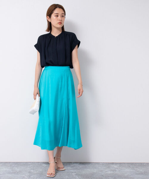 「NOLLEY'S」 半袖ブラウス FREE ネイビー レディース_画像2