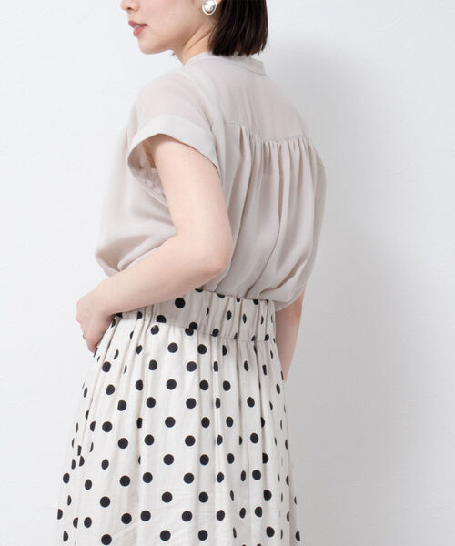 「NOLLEY'S」 半袖ブラウス FREE ネイビー レディース_画像5