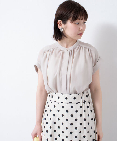 「NOLLEY'S」 半袖ブラウス FREE ネイビー レディース_画像8