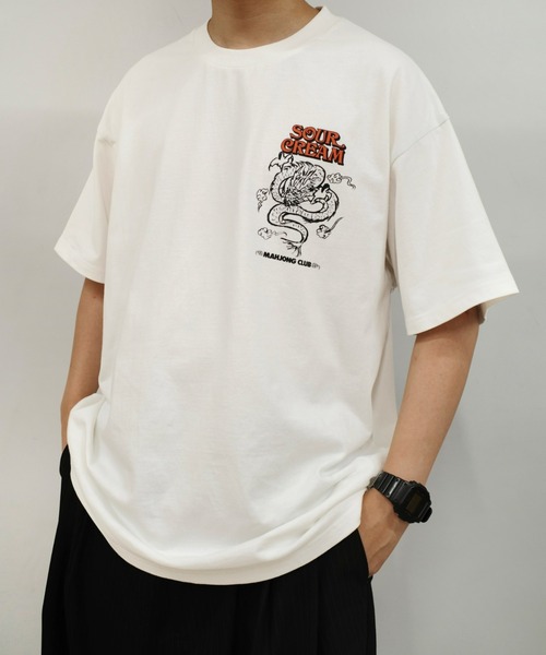 「Sourcream」 半袖Tシャツ FREE チャコールグレー メンズ_画像8