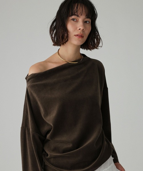 ✨新品✨BABYLONE ベロアドレーププルオーバー BABYLONE（バビロン） tシャツ 「洗濯可」ベロアドレーププルオーバー