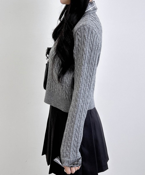 INGNI（イング） ニット セーター ダブルカラーチェック柄シャツ