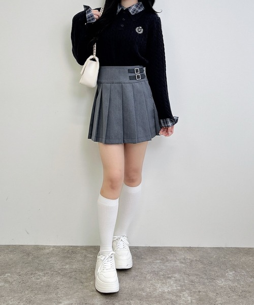 INGNI（イング） ニット セーター ダブルカラーチェック柄シャツ