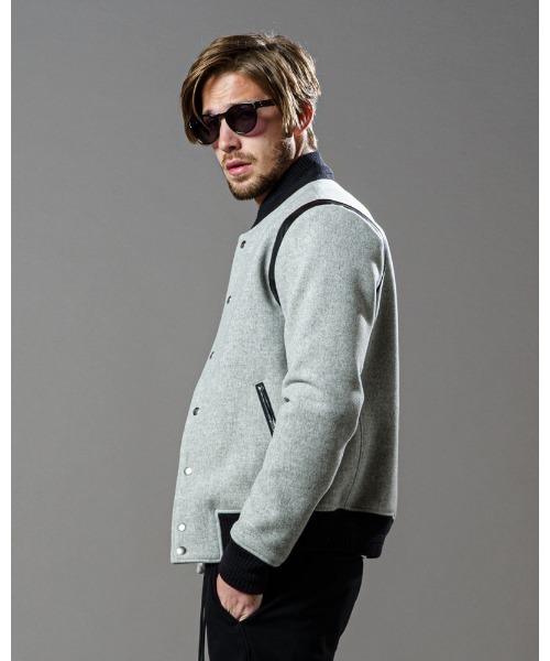 wjk メルトンレザー切り替え　ウールスタジャン　グレー/ブラック　定価約14万 wjk スタジャン MEDIUM ブラック メンズ : ZOZOTOWN Yahoo!店 - 通販
