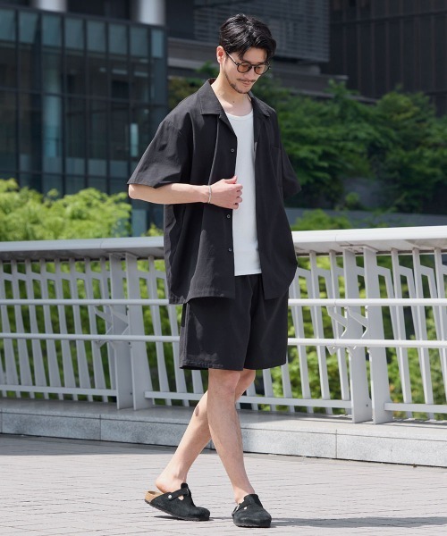 「SPU」 半袖シャツ L ダークネイビー メンズ_画像8