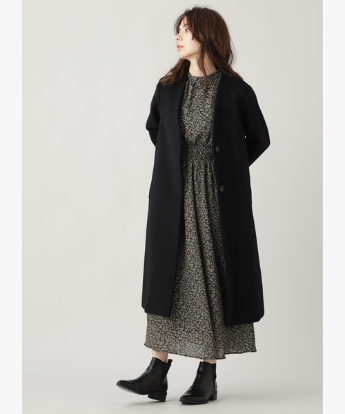 「N.（N. Natural Beauty Basic）」 ノーカラーコート MEDIUM ライトグリーン レディース_画像7