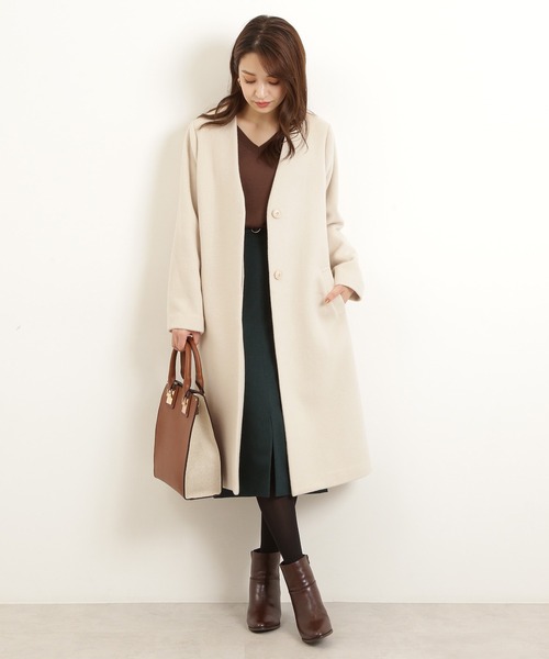 「N.（N. Natural Beauty Basic）」 ノーカラーコート MEDIUM ライトグリーン レディース_画像9