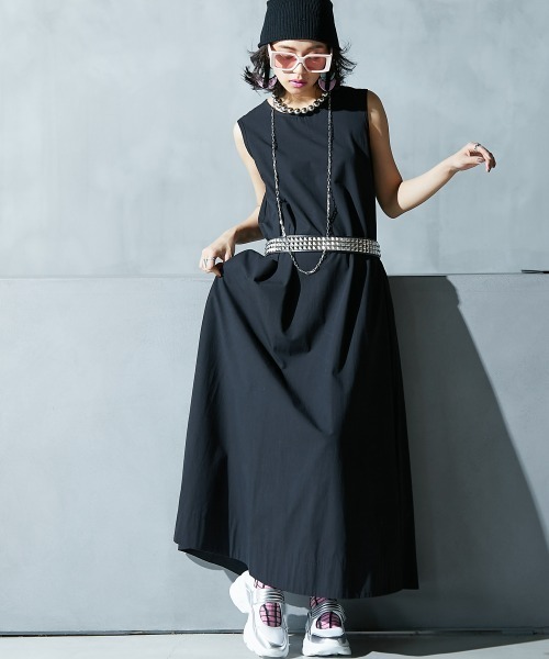 「GEVS.」 ノースリーブワンピース L レッド レディース_画像8