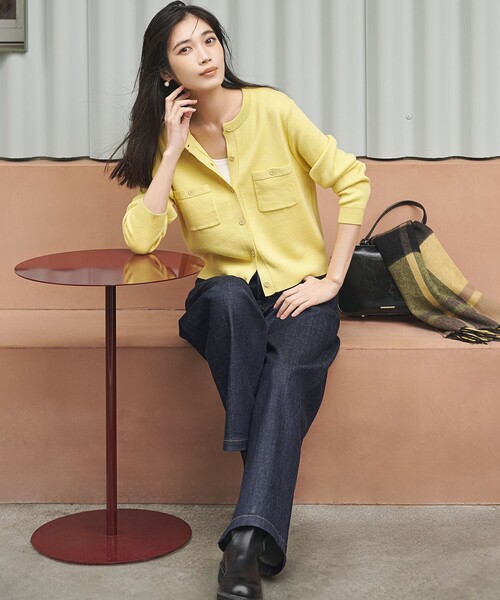 カーディガン 「滝沢眞規子さん着用」コットンカシミヤ ポケット