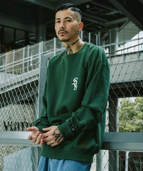 「Subciety」 スウェットカットソー X-LARGE グリーン メンズ_画像8