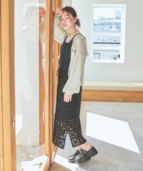「mysty woman」 ニットワンピース FREE アイボリー レディース_画像3