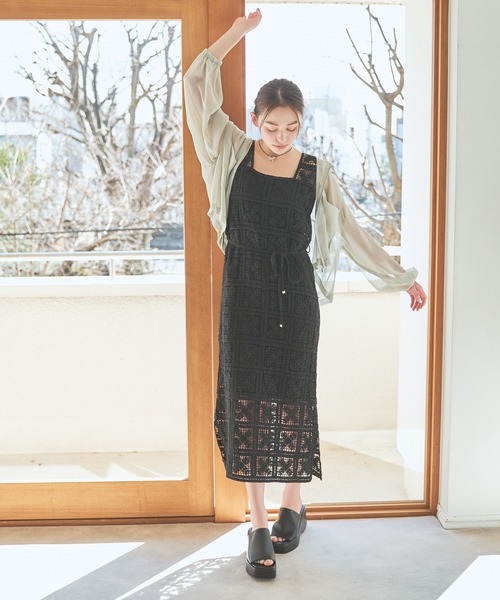 「mysty woman」 ニットワンピース FREE アイボリー レディース_画像4