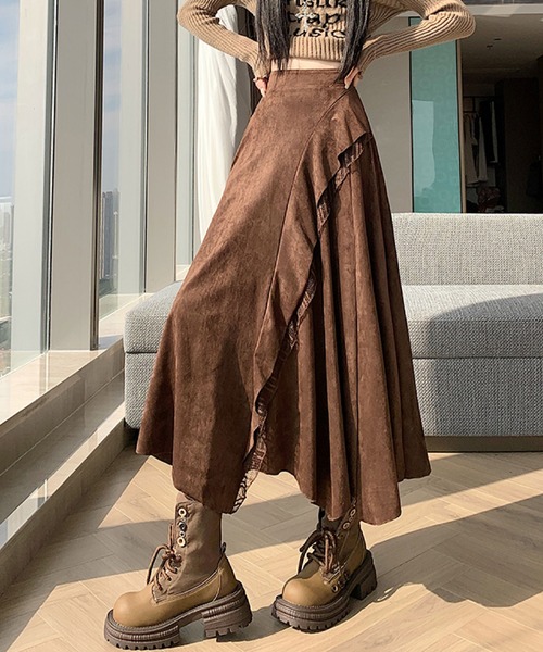 2ly2 スカート アシンメトリーフレアロングスカート : ZOZOTOWN Yahoo