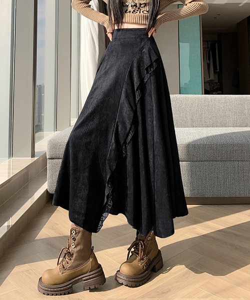 2ly2 スカート アシンメトリーフレアロングスカート : ZOZOTOWN Yahoo