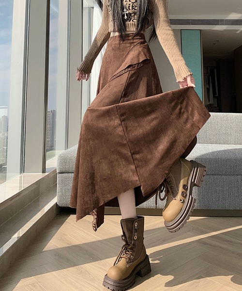 2ly2 スカート アシンメトリーフレアロングスカート : ZOZOTOWN Yahoo