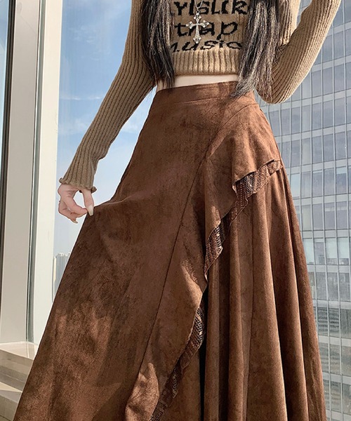 2ly2 スカート アシンメトリーフレアロングスカート : ZOZOTOWN Yahoo
