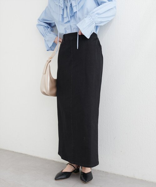 「natural couture」 デニムスカート FREE インディゴブルー レディース_画像2