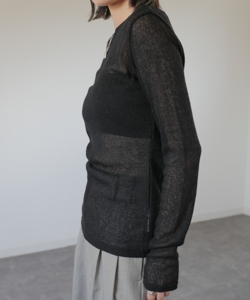 「Reurie'」 長袖カットソー FREE カーキ レディース_画像8