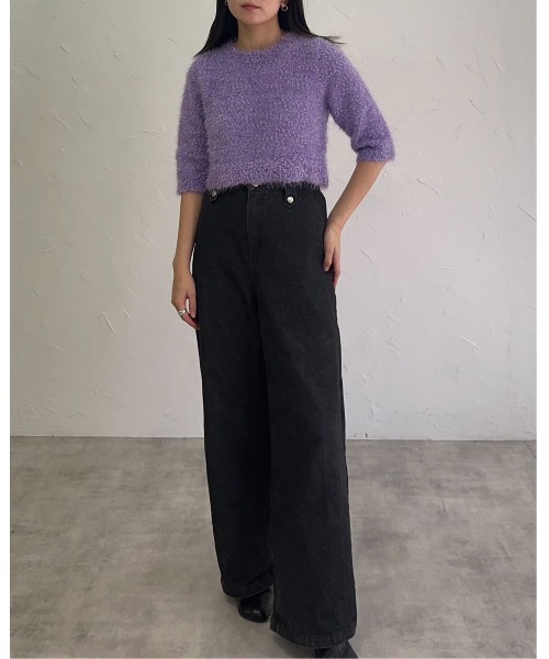 「leimn」 「ANDSEARCH」長袖ニット M パープル レディース_画像7