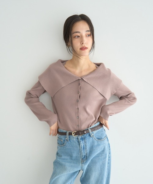 【NEW】イェッカ ヴェッカ（YECCA VECCA）/2wayオフショルカラーカーディガン YECCA VECCA（イェッカヴェッカ） カーディガン 2wayオフショルカラー