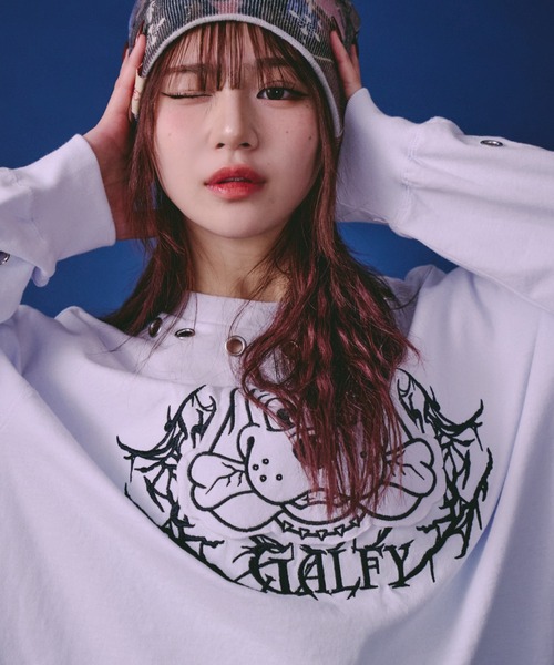 短期間記載。やんちゃ服GALFY GALFY（ガルフィー） tシャツ 「GALFY」穴あきPUNCH ロンTEE